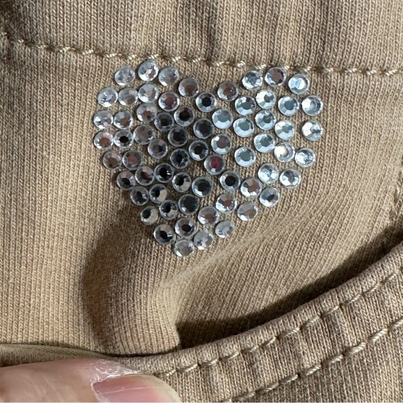 Dream Jeannes by Quacker Factory tan pants, size 14, embellished, stretch - Picture 2 of 10